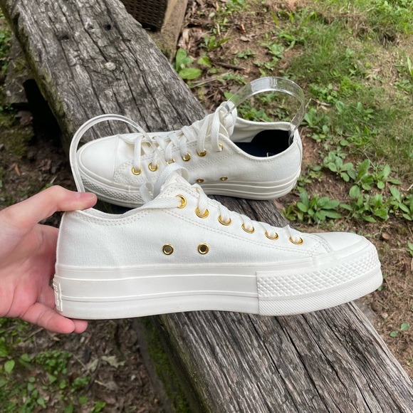 Converse All Star Platform Lift Off White Sneakers Size 8 - Picture 4 of 16